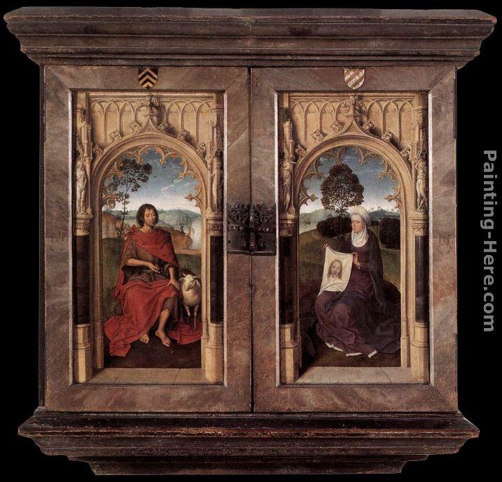 Hans Memling Triptych of Jan Floreins [detail 2, reverse]